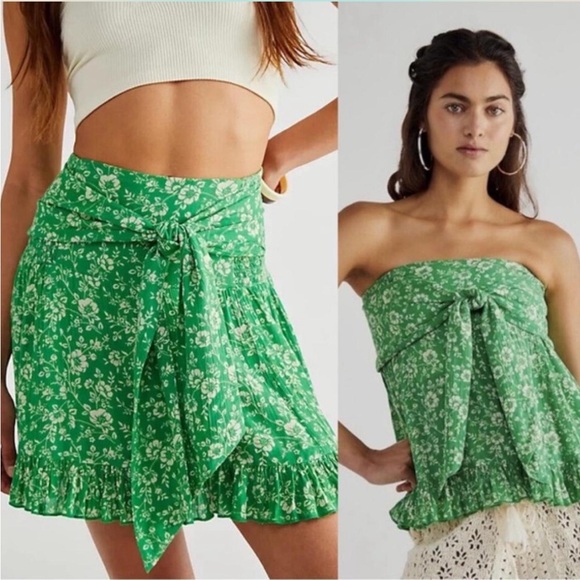 Free People Tops - Free people green mini skirt or shirt 💚